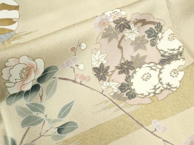 雪輪飛鶴枝梅花文