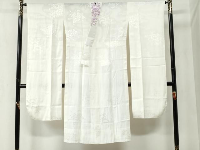 平和屋着物●振袖用長襦袢 無双仕立て 霞吉祥地紋 半衿刺繍 正絹 yc