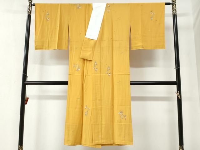 平和屋着物●長襦袢 無双仕立て 溢れ松葉枝垂れ花文 金彩 正絹 yc