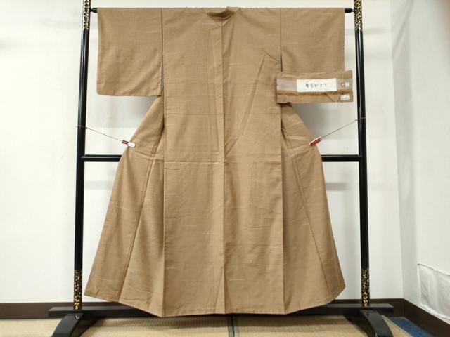 平和屋着物●上質な紬 竜安かすり 反端付き 正絹 ♥ yc