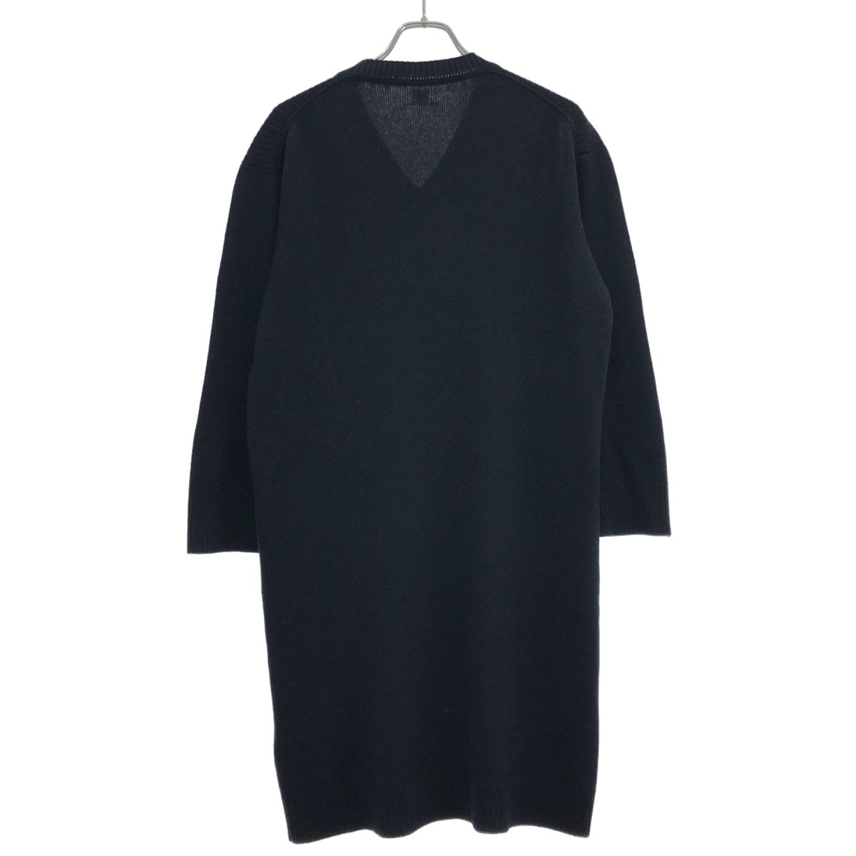 HERMES エルメス セリエ Vネックカシミヤニットワンピース 97 7701 ネイビー 42