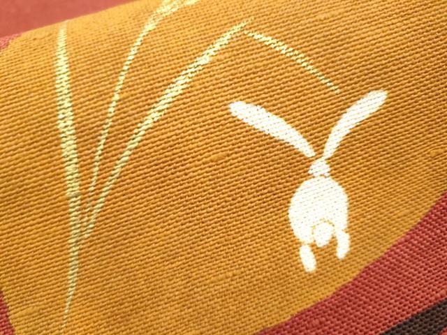 平和屋着物○太鼓柄袋帯 作家物 兎 正絹 逸品 CABB0733hy