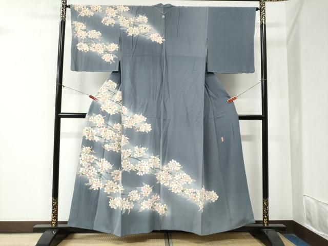 平和屋着物●本加賀友禅作家 松井眞大 訪問着 枝花文 暈し染め 正絹 yc