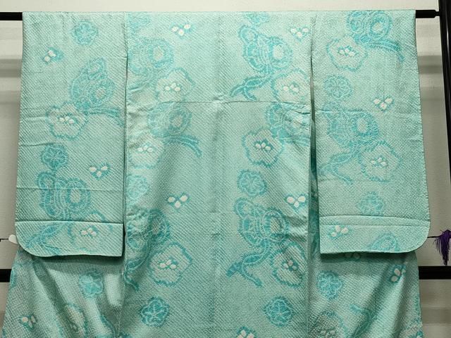 平和屋着物 七五三 女の子 ７歳 祝着 四つ身 総絞り 鼓舞梅文 gh