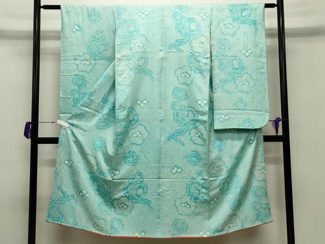 平和屋着物 七五三 女の子 ７歳 祝着 四つ身 総絞り 鼓舞梅文 gh