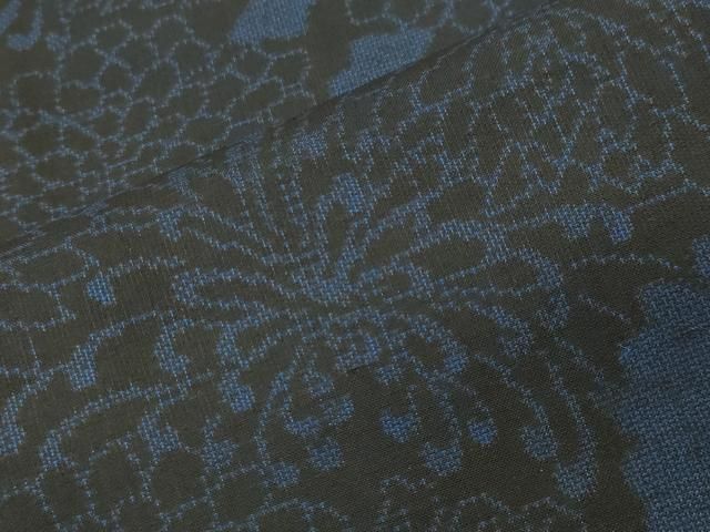 平和屋着物○本場大島紬 9マルキ 舞菊文 三越扱い 反端付き 正絹 逸品