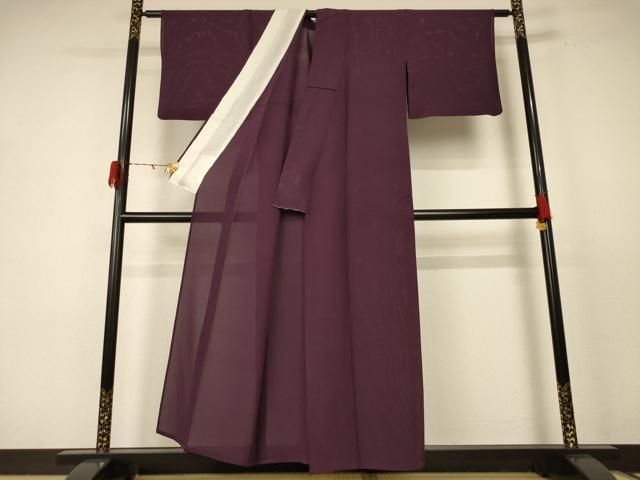 平和屋着物 夏物 色無地 絽 紫鳶色 正絹 jd