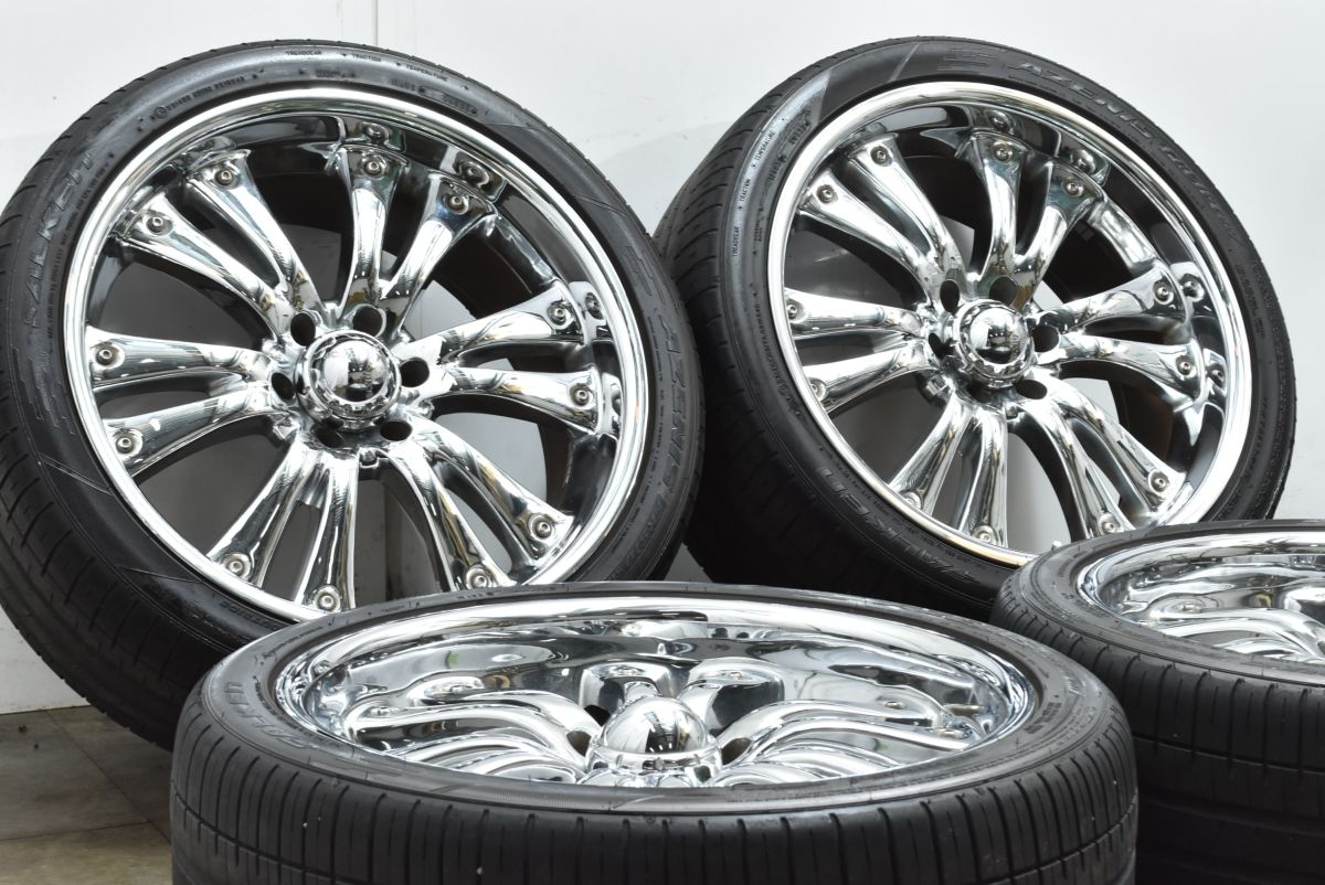 サイズ MKW MK 9 22 in 5 J 10 PCD 139 7 ファルケン アゼニス FK 510 SUV 285 35 R プラド ハイラックス サーフ クロームメッキ