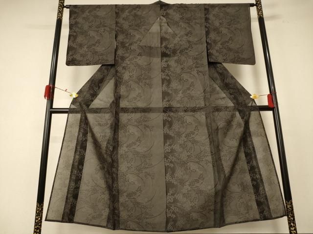 平和屋着物 夏物 本場大島紬 夏大島 草葉文 正絹 jd