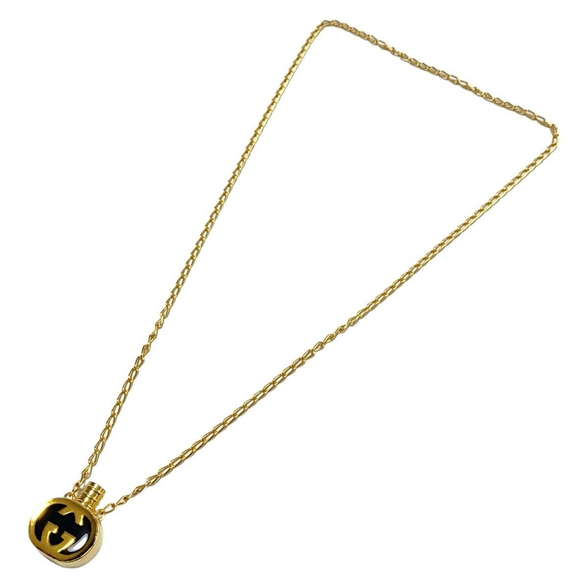 GUCCI(グッチ) ネックレス インターロッキングG ゴールド×黒 GUCCI(グッチ) ネックレス インターロッキングG ゴールド×黒