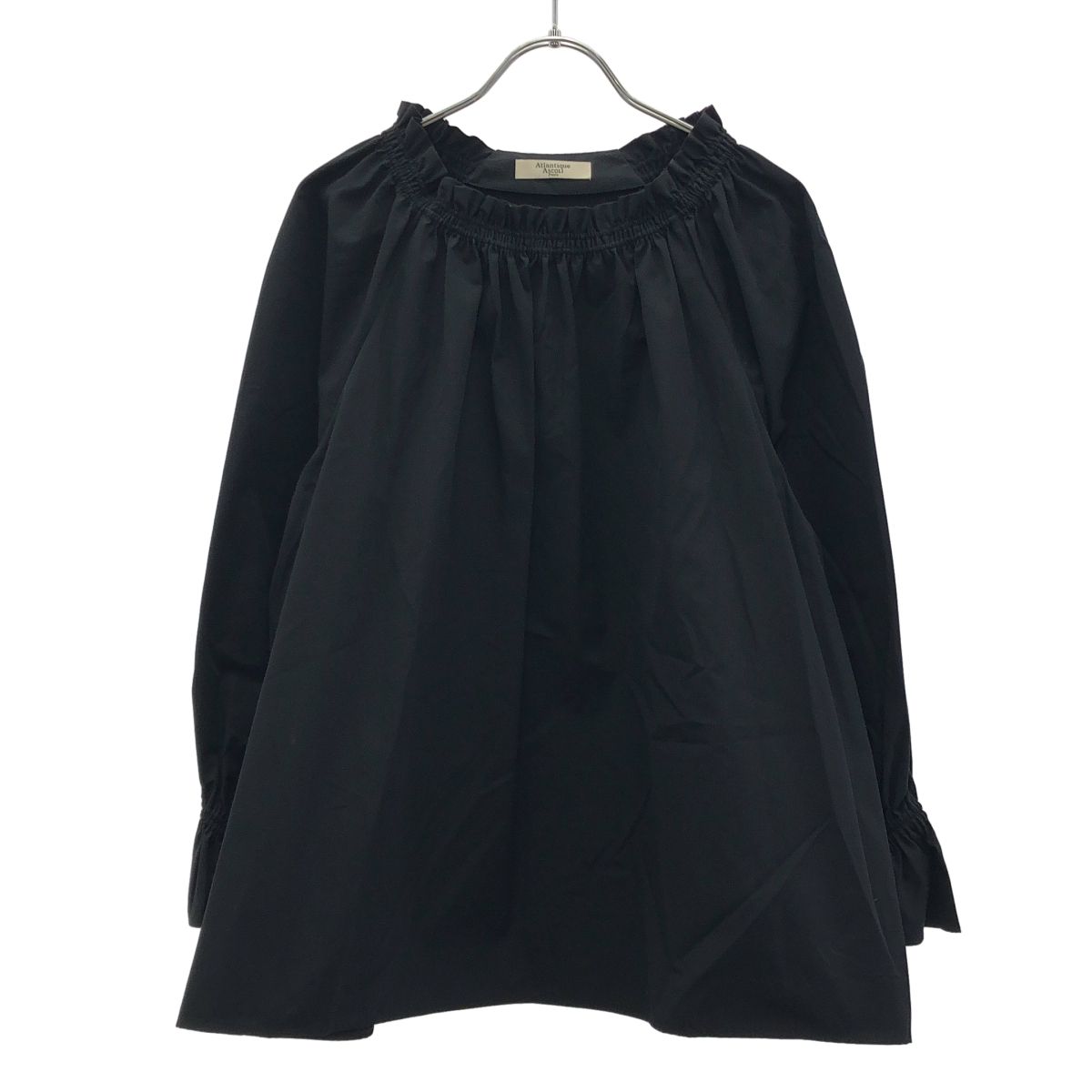 Atlantique Ascoli アトランティック アスコリ フリルギャザープルオーバーブラウス ブラック 0