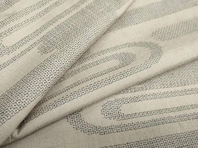 平和屋着物●結城紬 100亀甲 エ霞文 正絹 ud