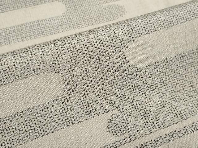  平和屋着物●結城紬 100亀甲 エ霞文 正絹 ud 紬 着物