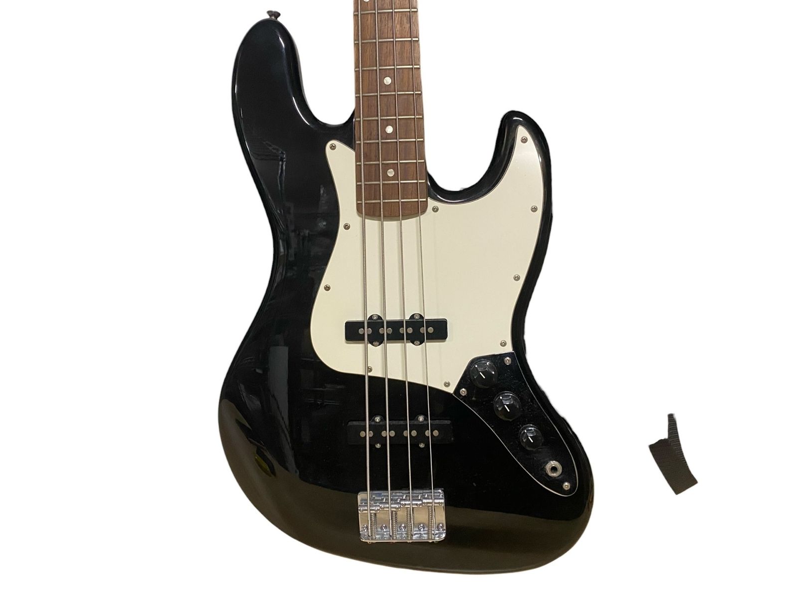 □Fender Squier Jazz Bass ブラック 傷汚れ多少あり 収納ケース付