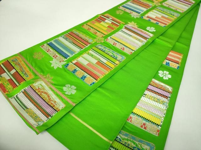 平和屋着物○西陣 六通柄 本袋帯 龍村平蔵柄 大袖縅毛錦 金銀糸 証紙