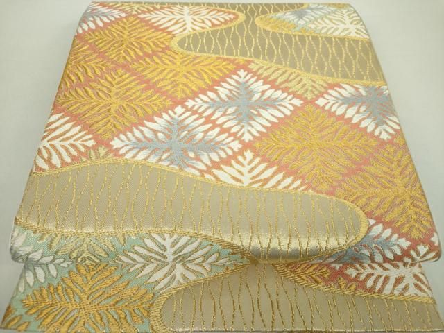 平和屋着物○皇室献上作家 北出与三郎 六通柄 本袋帯 唐織 瑞雲古希菱