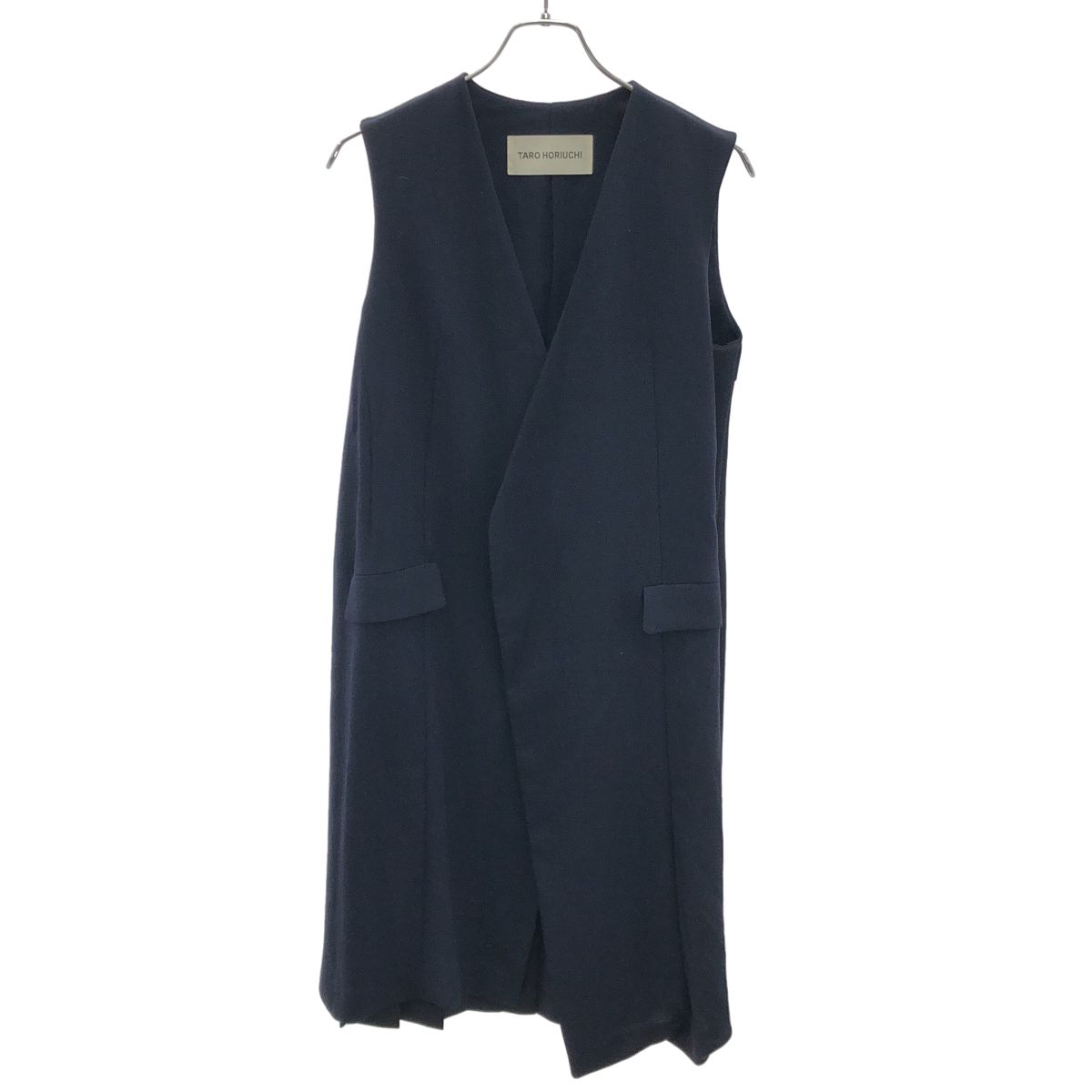 TARO タロウ ホリウチ バックプリーツロングジレベスト 1901-C 02-112 ネイビー 1