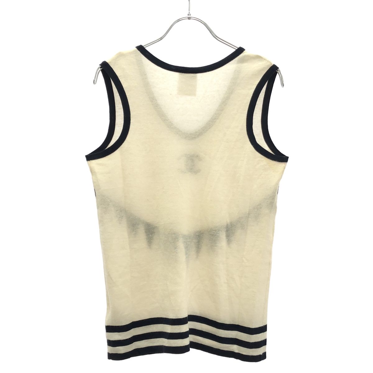 CHANEL シャネル ココマーク リネンカシミヤニットノースリーブ