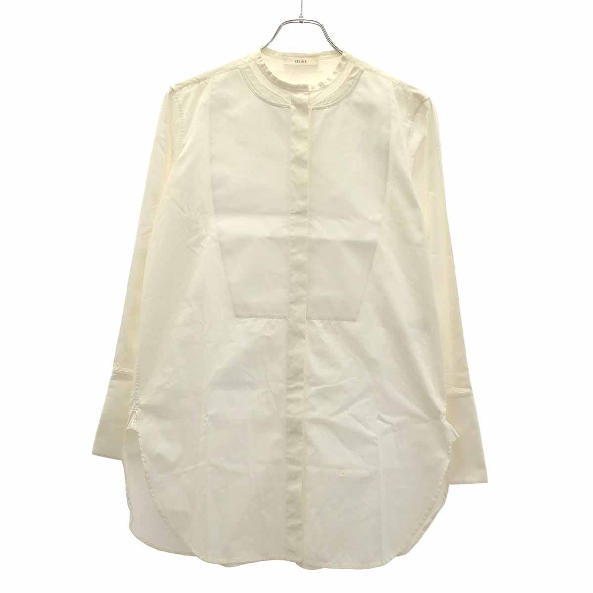 CELINE by Phoebe Philo セリーヌ フィービーファイロ ノーカラータキシードシャツ 2 0 CY 3|6262 ブラック 36