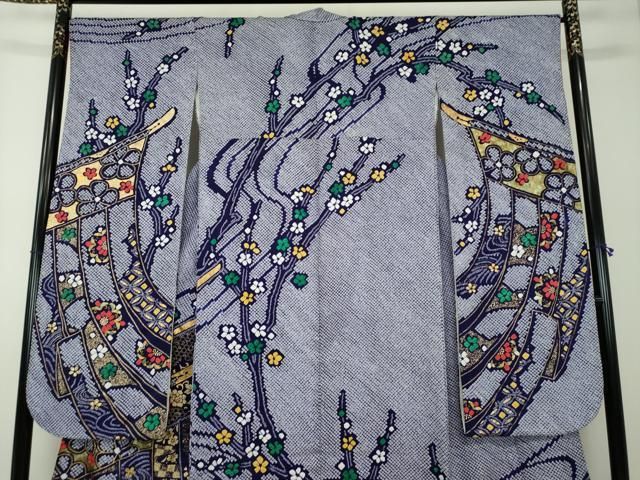 平和屋着物○豪華振袖 絞り 枝梅 花熨斗文 金彩 正絹 逸品 DABA1399ps