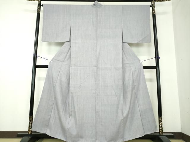 平和屋着物●本場結城紬 重要無形文化財 色無地 藤鼠色 正絹 ps