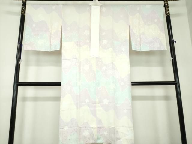 平和屋着物●上質な長襦袢 無双仕立て 舞扇桜地紋 暈し染め 正絹 ♥ ps