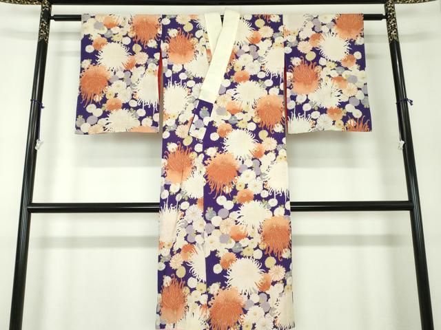 平和屋着物●アンティーク 大正ロマン 長襦袢 袷 乱菊 正絹 ps