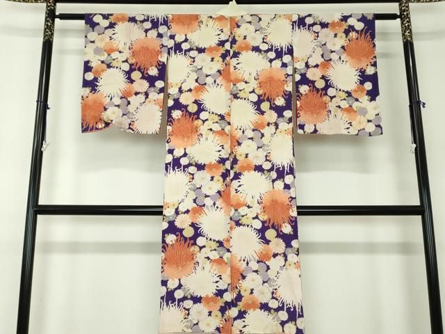 平和屋着物 アンティーク 大正ロマン 長襦袢 袷 乱菊 正絹 ps