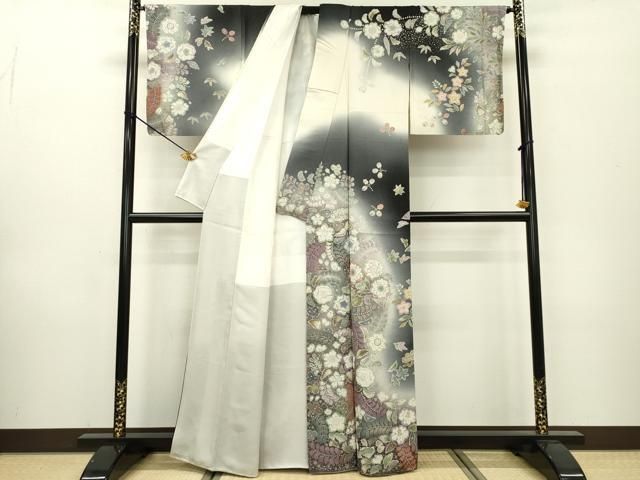 平和屋着物 吉乃一廉 幻の辻が花 訪問着 辻が花 暈し染 銀通し地 正絹 fe