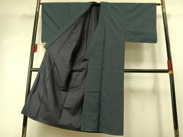 平和屋着物 男性 紬 アンサンブル 長襦袢 無双仕立て セット 亀甲絣 正絹 fy