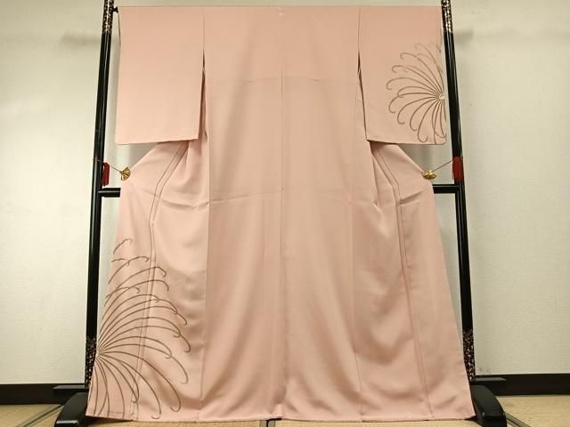 平和屋着物●訪問着 駒刺繍 菊露 金彩 正絹 fy