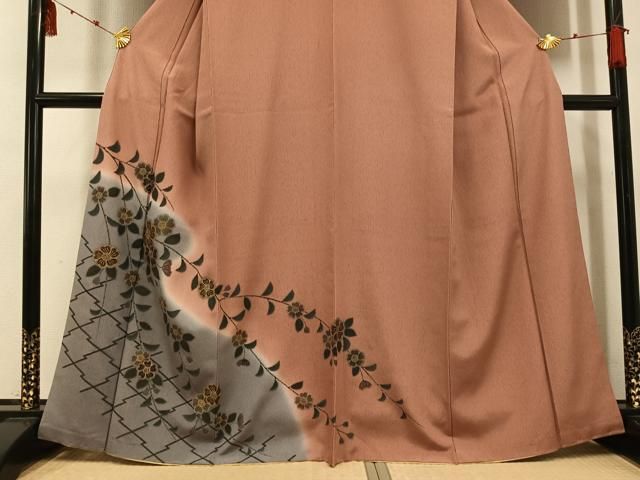  平和屋着物 訪問着 枝垂れ花文 暈し染め 金彩 正絹 ph 訪問着 付け下げ 着物