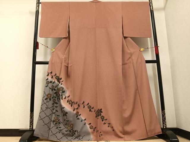 平和屋着物 訪問着 枝垂れ花文 暈し染め 金彩 正絹 ph