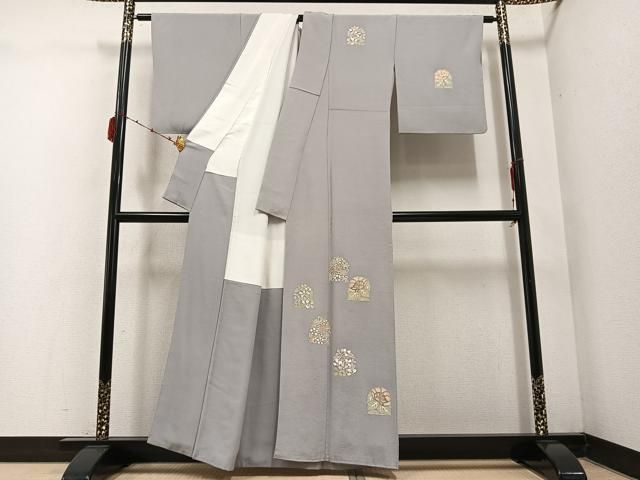 平和屋着物 訪問着 友禅 名物裂 花唐草文 金彩 正絹 ph