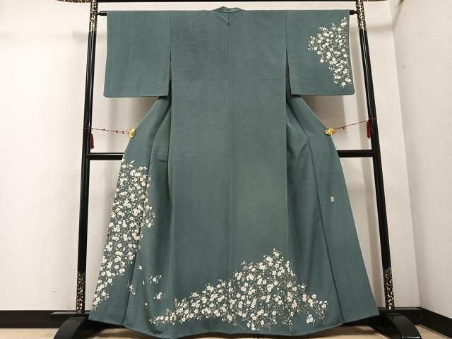 平和屋着物●訪問着 友禅 作家物 枝桜 正絹 ph