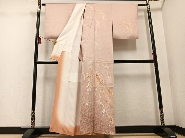 平和屋着物●鎌倉友禅 坂井教人 日本工芸会正会員 訪問着 手描き 楓文 正絹 ph