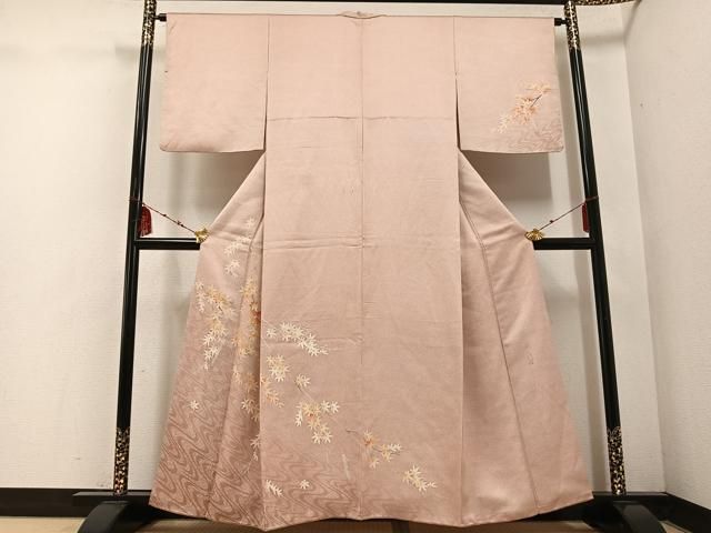 平和屋着物 鎌倉友禅 坂井教人 日本工芸会正会員 訪問着 手描き 楓文 正絹 ph