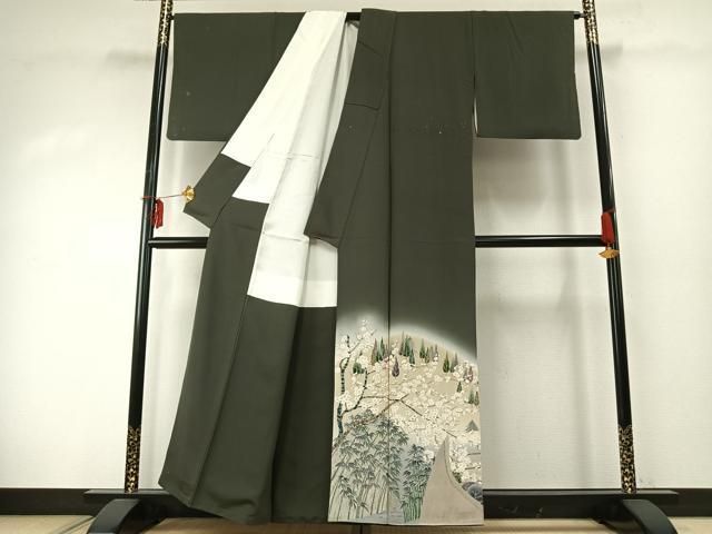 平和屋着物●川野栖山 訪問着 西芳寺 暈し染め 正絹 fy