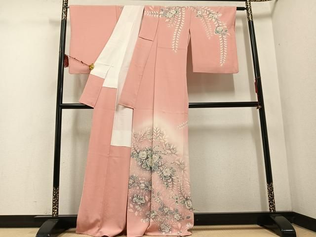 平和屋着物●越後十日町の一流染匠 桐屋 翠山工房 訪問着 手描き 絞り 暈し染め 正絹 ph