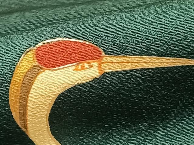  平和屋着物●訪問着 駒刺繍 鶴 金彩 ロング丈 正絹 fy 訪問着 付け下げ 着物