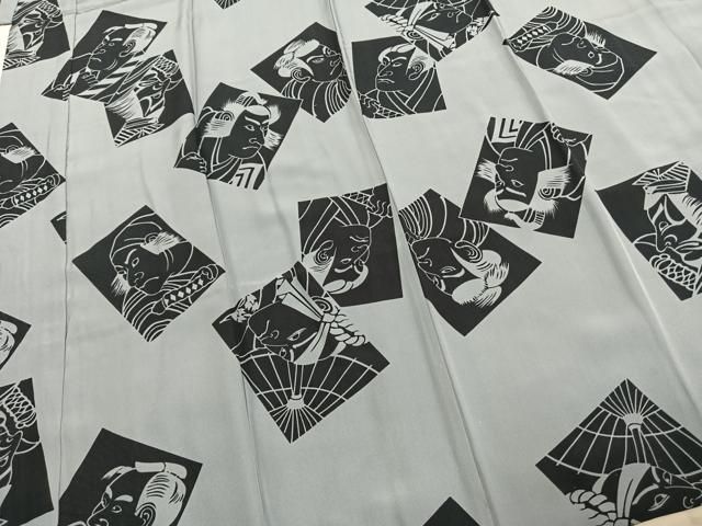 平和屋着物○男性 長襦袢 袷 歌舞伎 役者絵 正絹 安い AABE1826fy 平和