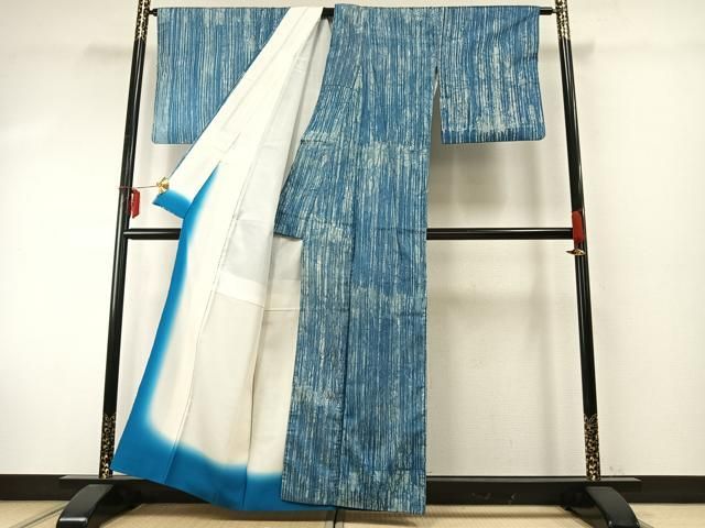 平和屋着物○本場染大島紬 藍 霞文 正絹 逸品 AABE1830fy - メルカリ