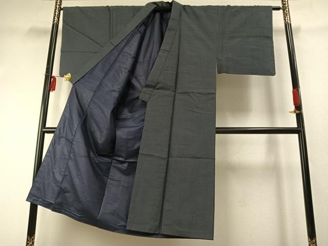 平和屋着物 男性 お召 アンサンブル 亀甲絣 正絹 fy