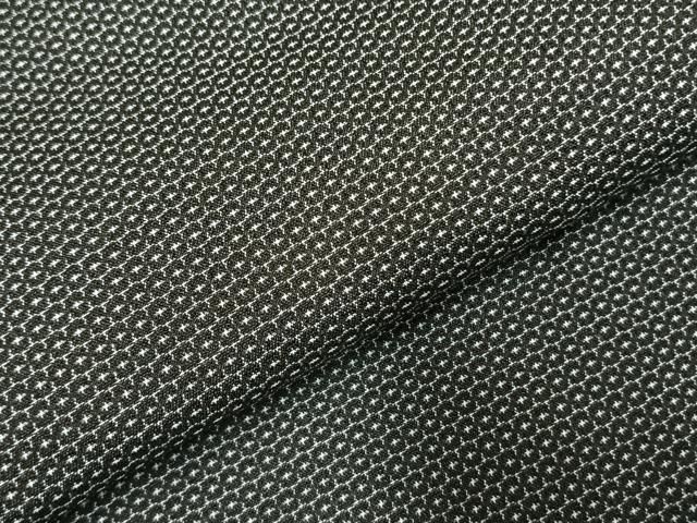 平和屋着物○男性 お召 アンサンブル 亀甲絣 正絹 逸品 AABE1839fy