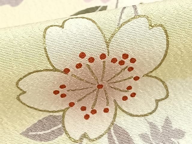 平和屋着物○小振袖 二尺袖 草花文 暈し染め 金彩 洗える着物