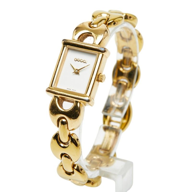 グッチ チェンジベルト 1800 L ゴールド レッド ステンレススチール レザー レディース GUCCI 1-0245019