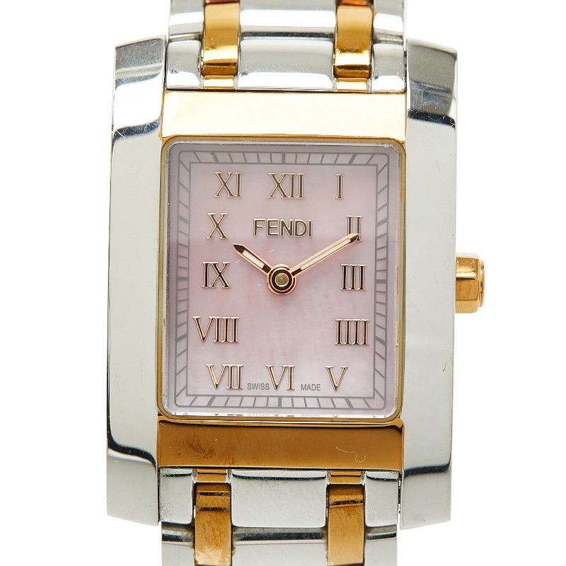 フェンディ オロロジ クラシコ シェル文字盤 7000L シルバー ゴールド