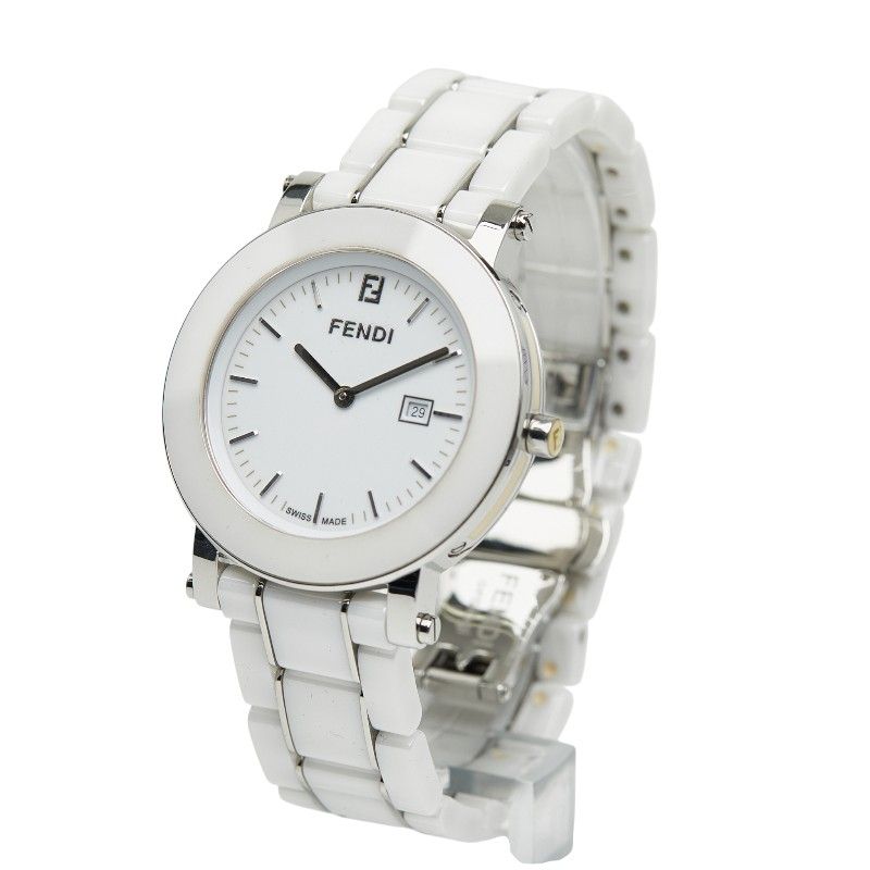 フェンディ オロロジ 6400 G ホワイト シルバー セラミック ステンレススチール メンズ FENDI 1 0245141