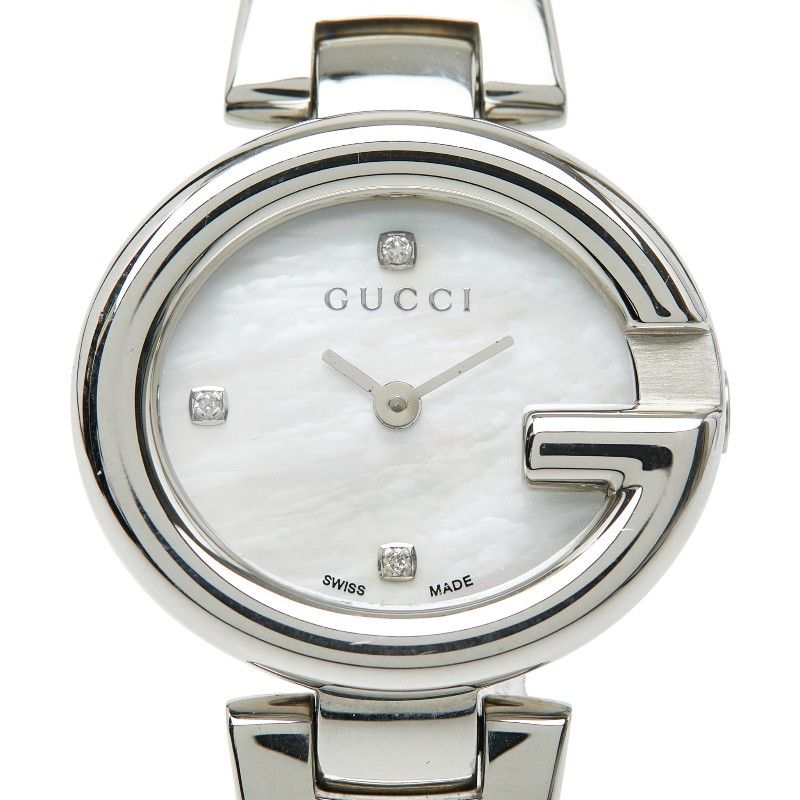 グッチ Gバルーン 3 Pダイヤ シェル文字盤 腕時計 バングルウォッチ 134 5 ステンレススチール レディース GUCCI 1 0245212