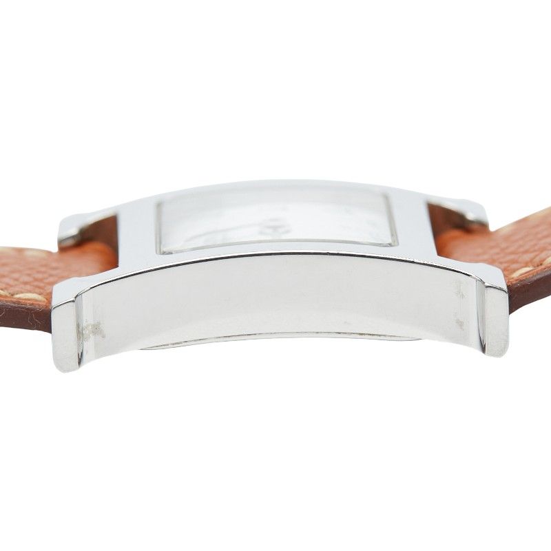  エルメス Hウォッチ HH 1 210 シルバー ブラウン ステンレススチール レザー レディース HERMES 0245232 その他 時計